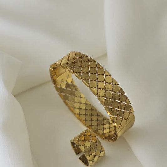 Sparkle Bangle & Ring Set (Adjustable Ring)