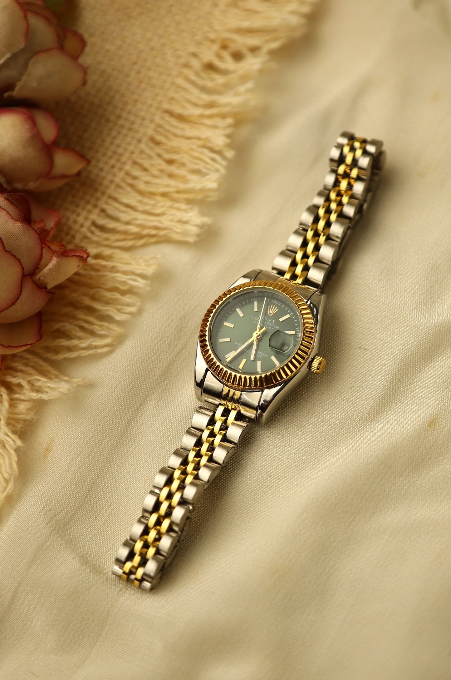 Rolex Green Twotone