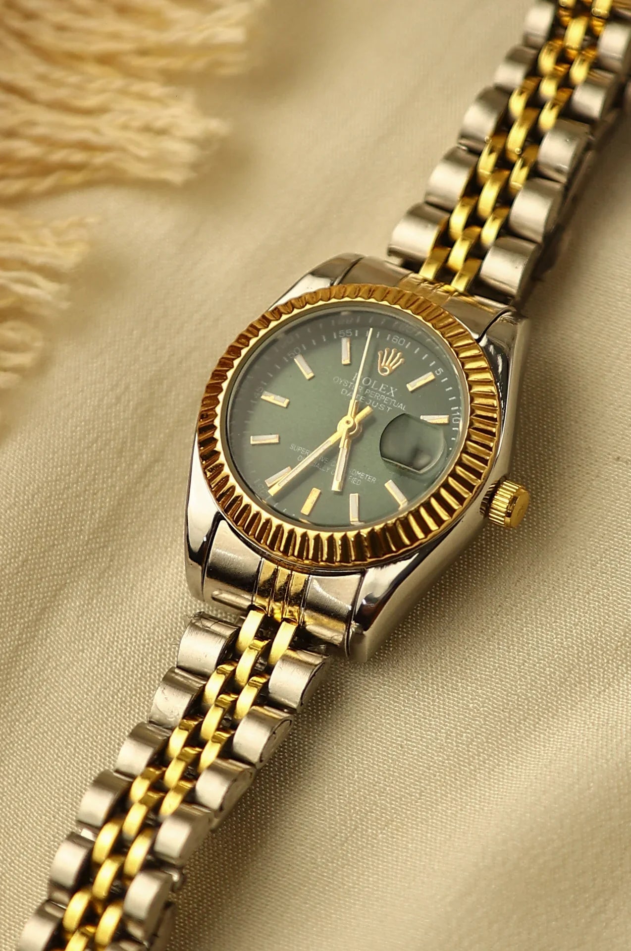 Rolex Green Twotone