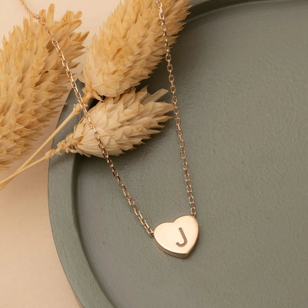 Initial Alphabet Golden Mini Heart Necklace