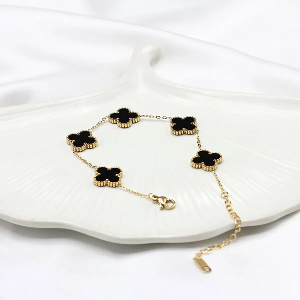Golden Black Clover Bracelet