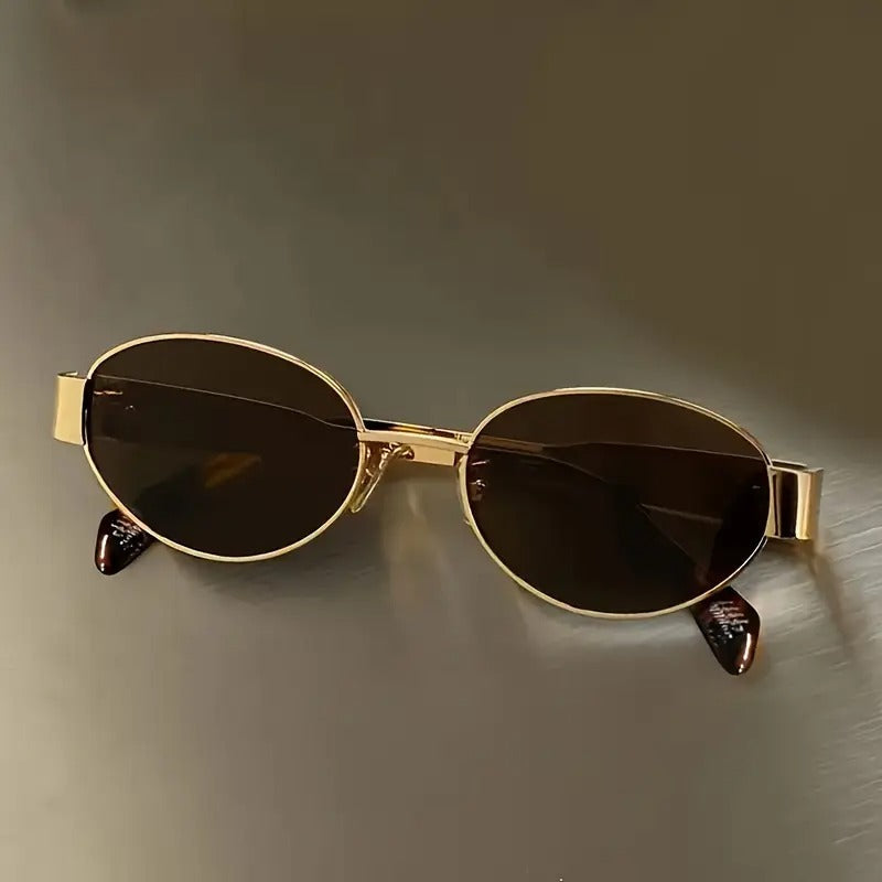 Oval Metal Frame Fashion Glasses