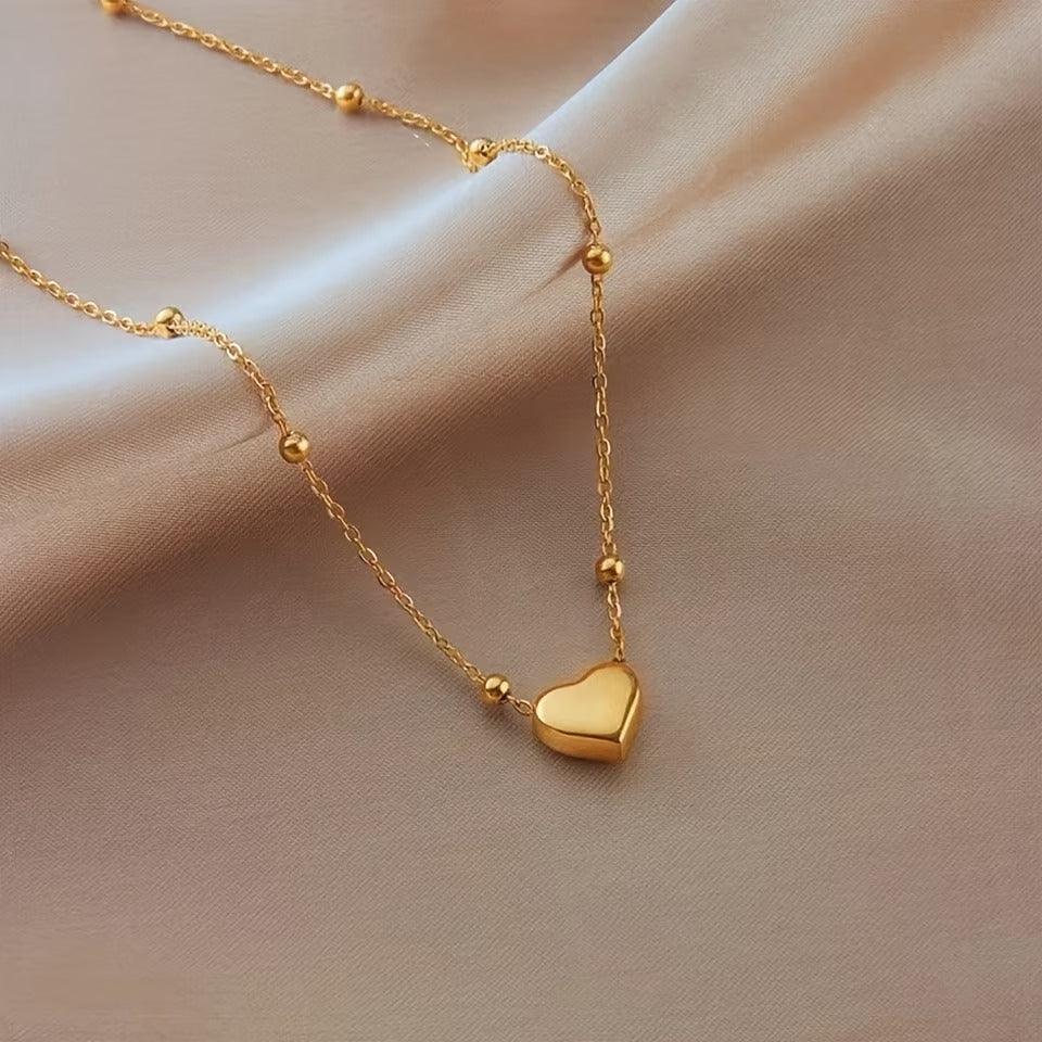 Golden Heart Charm Necklace