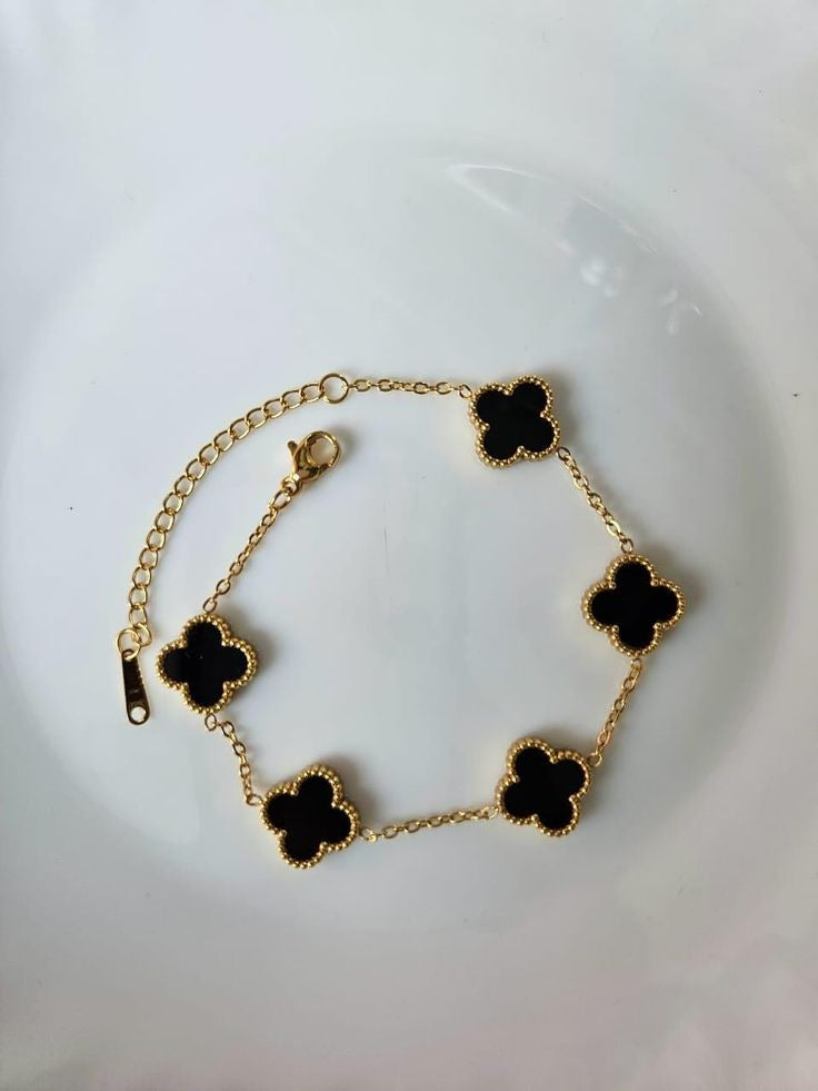 Golden Black Clover Bracelet