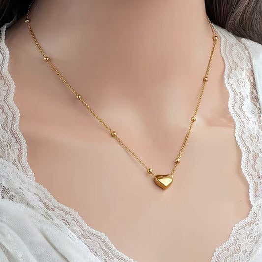 Golden Heart Charm Necklace