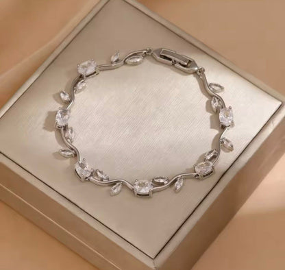 Elegant Silver Plated Tulip Bracelet for Girls/Women