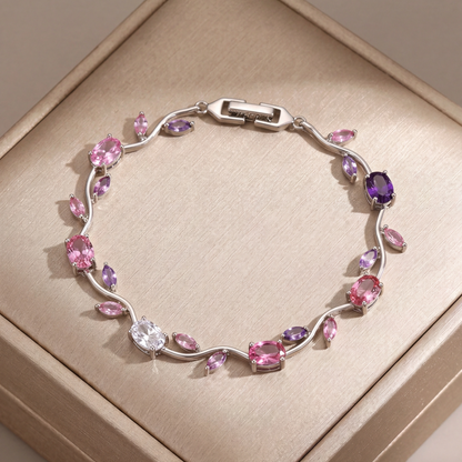 Elegant Silver Plated Tulip Bracelet for Girls/Women