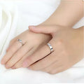 Classic & Modern Silver Couple Rings Set adjustable