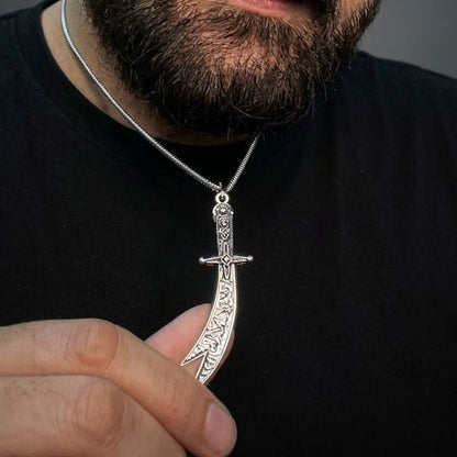 La-Fateh Illa Ali Zulfiqar Sword Pendant Necklace