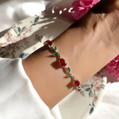 Elegant Silver Plated Tulip Bracelet for Girls/Women