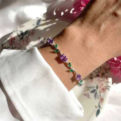 Elegant Silver Plated Tulip Bracelet for Girls/Women